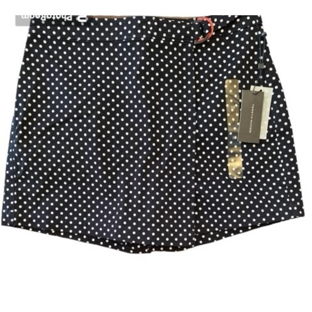 Tommy Hilfiger Women s Dot Print‎ Skort Navy Size 10 NWTs